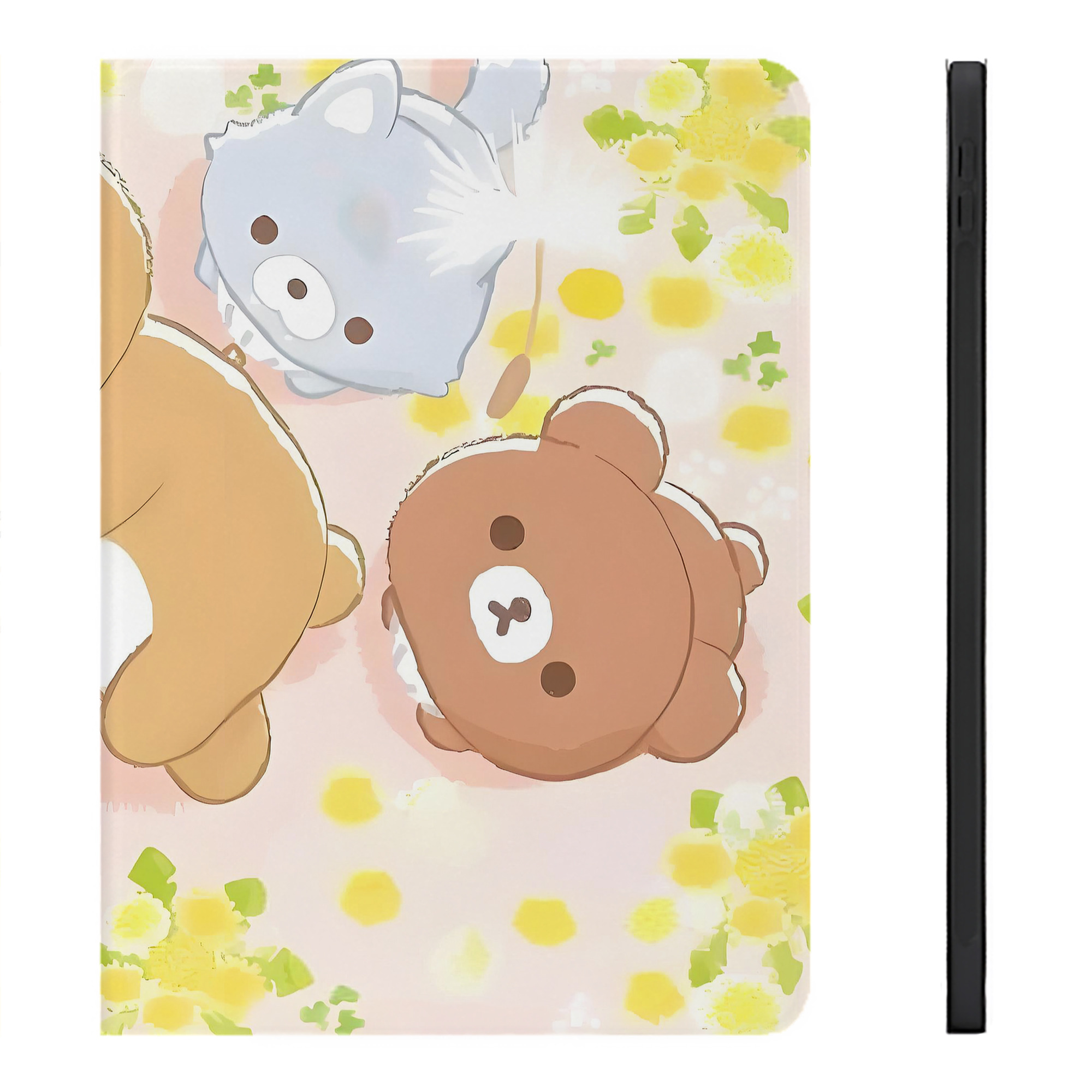 （画像用） リラックマ リラックマ キイロイトリ Rilakkuma Korilakkuma Kiiroitori IPadケース ペンホルダー付き ブックスタイルデザイン
